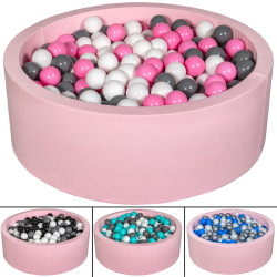 Piscina infantil de bolas para niños, 450 piezas, color rosa
